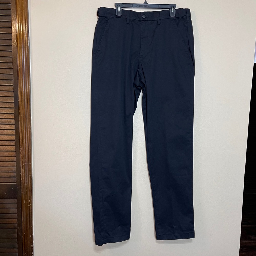 Lands End Traditional Fit Men's Black Pants 36T Chinos Casual Dress Trousers